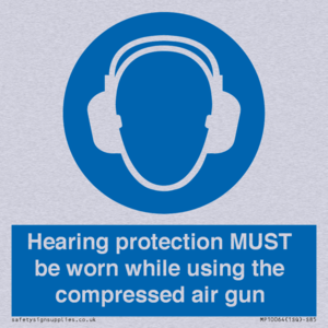 Hearing protection MUST be worn while using the compressed air gun